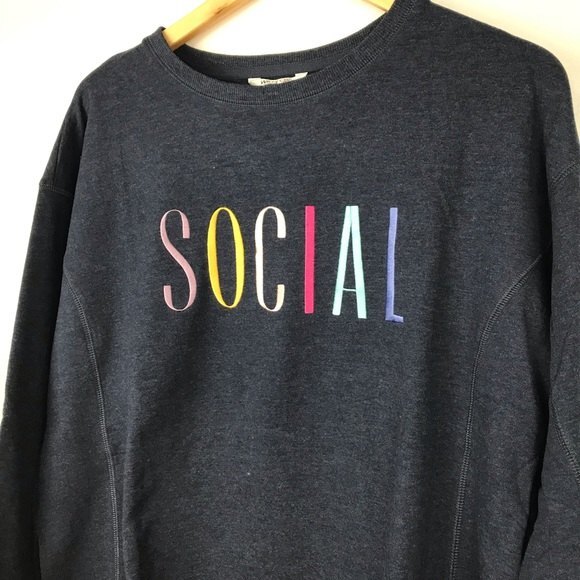 Wildfox Women's Blue Long Sleeve French Terry Statement Sweat Shirt - Picture 2 of 6